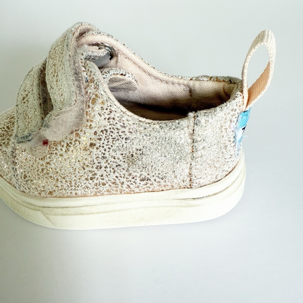 Toms Toddler Rose Gold Crackle Foil Lenny Sneaker - Picture 12 of 13